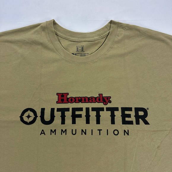 Hornady Outfitter Ammunition Graphic T Shirt Men's 3X Tan Deer Hunting Outdoor - Picture 3 of 5